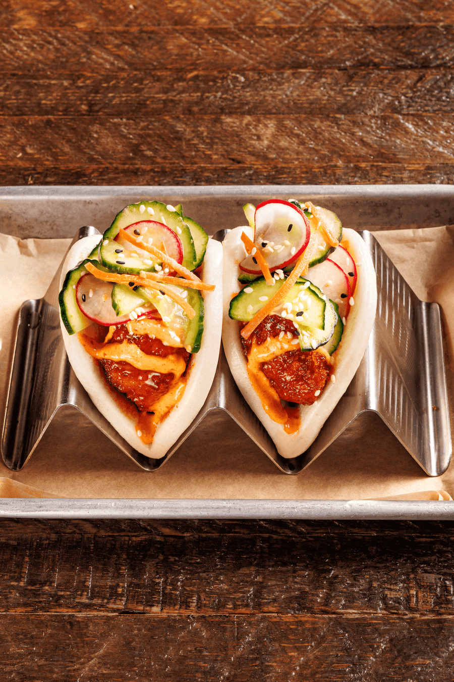 Korean Fried Chicken Bao Buns