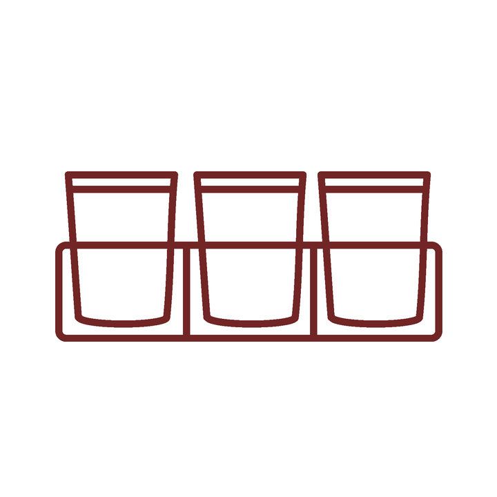 Outline of  three beer cups on a white background