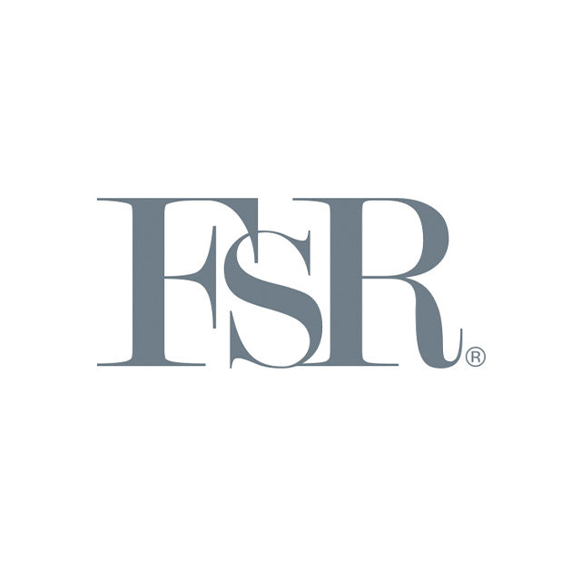 Gray 'FSR' logo on a white background